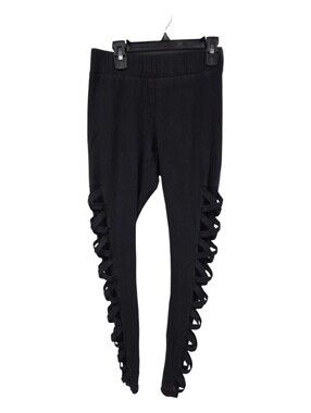 Torrid Black Lattice Side Cutout W Mesh Leggings 00